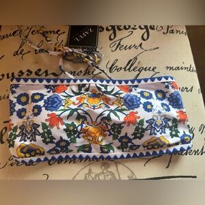 ZAFUL Strapless Bandeau White & Blue/Floral Bikini Top Only Size Small/4